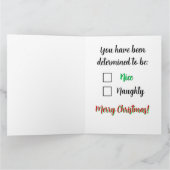 クリスマスおもしろいノベルティいけなリストの結果 カード (内部)