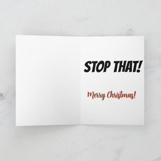 クリスマスおもしろいノベルティ私はあなたに会うことができる。ストップ! サンキューカード (内部)