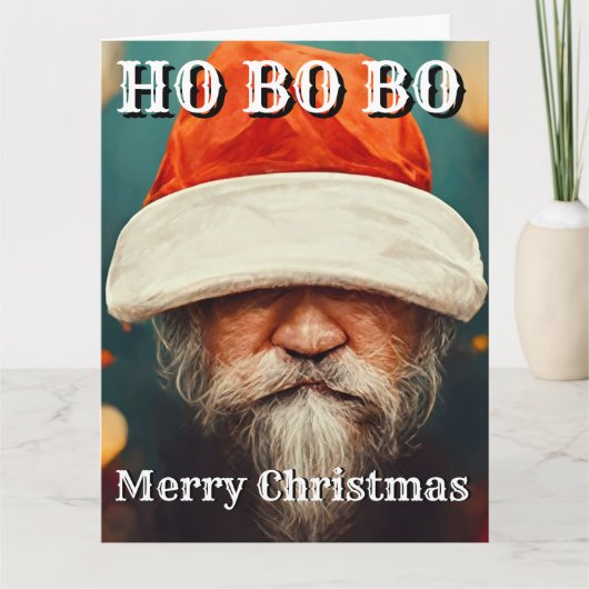 クリスマスおもしろいノベルティHO BO BO Greeting カード (正面)