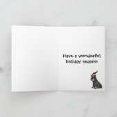 クリスマスおもしろいハットのシュナウザー シーズンカード (内部)