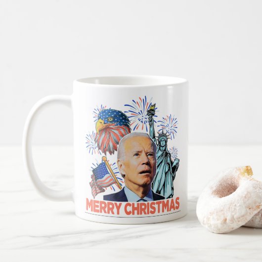 クリスマスおもしろいバイデン氏ジョーバイデン氏混乱クリスマス コーヒーマグカップ (ドーナツ)