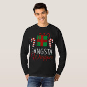 クリスマスおもしろいパジャマギャングラッパークリスマス Tシャツ (正面フル)