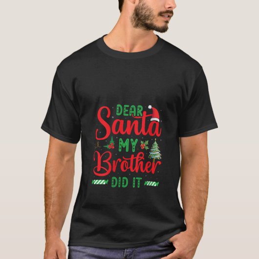 クリスマスおもしろいパジャマ親愛サンタ Tシャツ (正面)