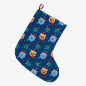 クリスマスおもしろいパターン ラージクリスマスストッキング (正面 (吊り時))