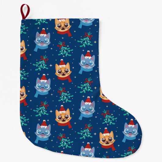 クリスマスおもしろいパターン ラージクリスマスストッキング (正面)