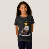 クリスマスおもしろいパンダクマ動物愛好きクリスマスツリー Tシャツ (正面フル)