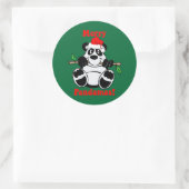 クリスマスおもしろいパンダベア ラウンドシール (バッグ)