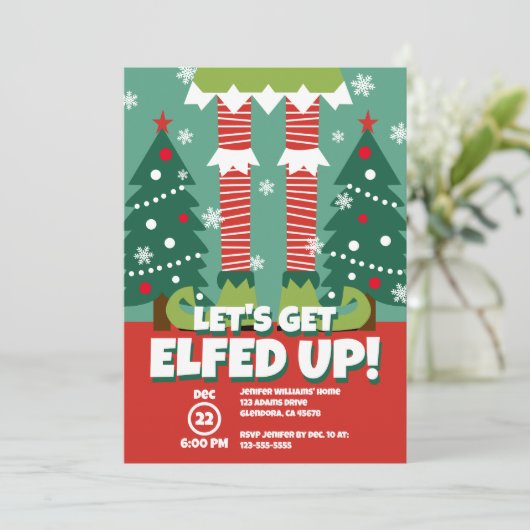 クリスマスおもしろいパーティの招待状を楽しもう 案内状 (スタンド正面)