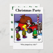 クリスマスおもしろいパーティの招待状 招待状 (正面/裏面)