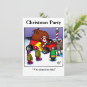 クリスマスおもしろいパーティの招待状 招待状 (スタンド正面)