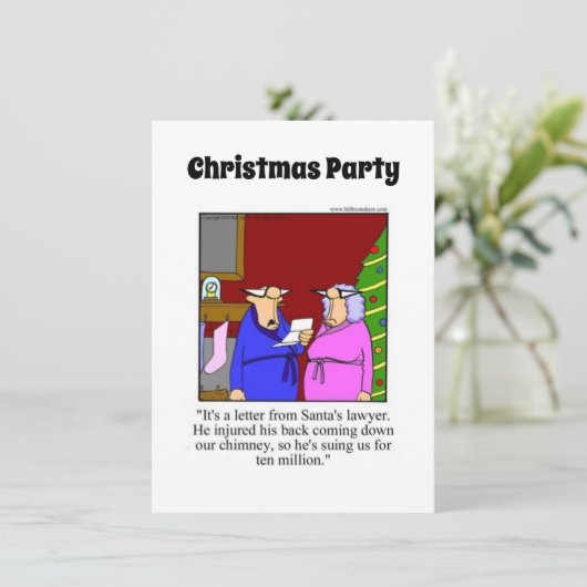 クリスマスおもしろいパーティの招待状 招待状 (スタンド正面)