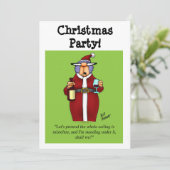 クリスマスおもしろいパーティの招待状 招待状 (スタンド正面)