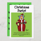 クリスマスおもしろいパーティの招待状 招待状 (正面/裏面)