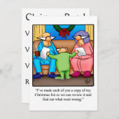 クリスマスおもしろいパーティの招待状 招待状 (正面/裏面)