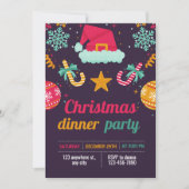 クリスマスおもしろいパーティの招待状 招待状 (正面)