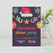 クリスマスおもしろいパーティの招待状 招待状 (スタンド正面)