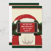 クリスマスおもしろいパーティの招待状 招待状 (正面/裏面)