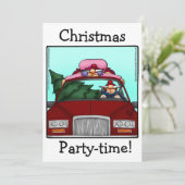 クリスマスおもしろいパーティの招待状 招待状 (スタンド正面)