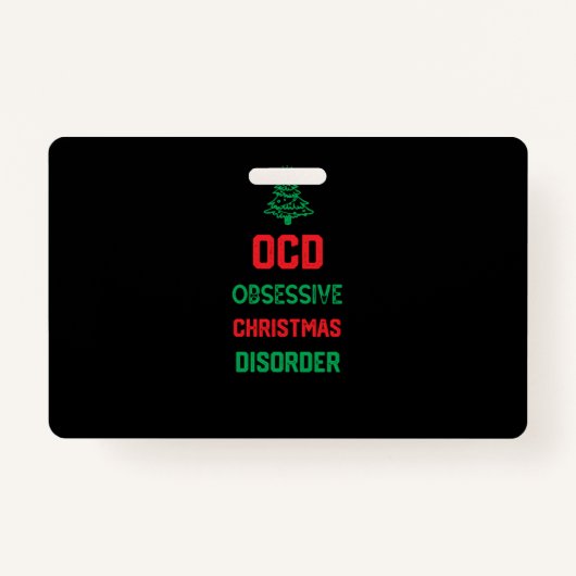 クリスマスおもしろいパーティープレゼント家族 – Ocd Obsess バッジ (正面)