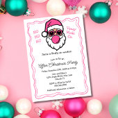 クリスマスおもしろいパーティー後のピンクサンタバブルガム 招待状