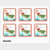 クリスマスおもしろいビーチギフトラベル スクエアシール (シート)