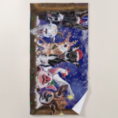 クリスマスおもしろいビーチタオル ビーチタオル (正面)