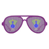 クリスマスおもしろいピーコック アビエーターサングラス (正面)