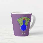 クリスマスおもしろいピーコック カフェラテマグ (右アングル)