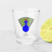 クリスマスおもしろいピーコック ショットグラス (正面)