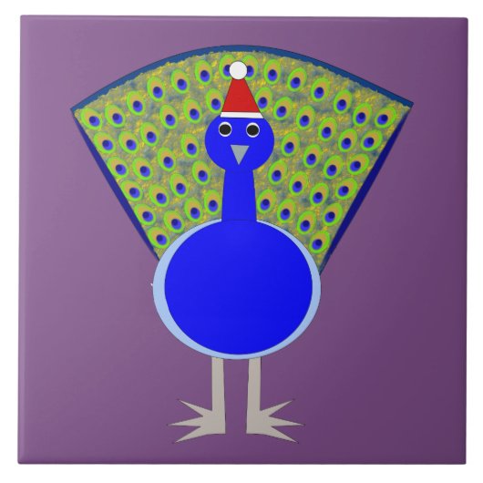クリスマスおもしろいピーコック タイル (正面)