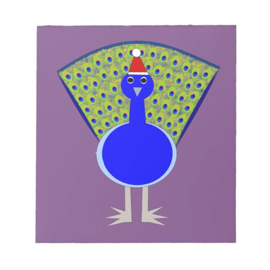 クリスマスおもしろいピーコック ノートパッド (正面)