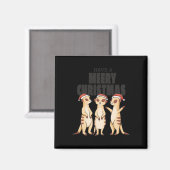 クリスマスおもしろいファミリーのマッチングMeerkatはミエリーChを持つ マグネット (正面/裏面)