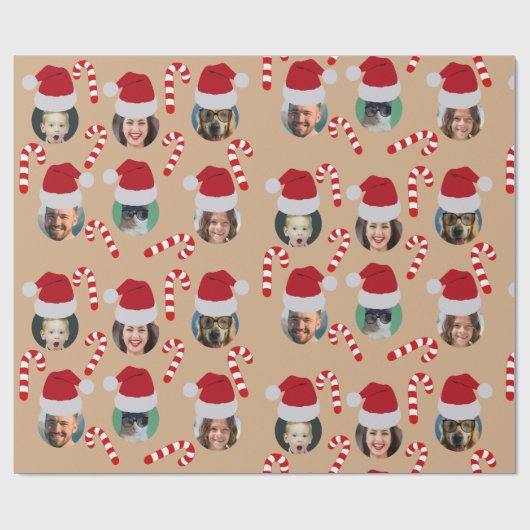 クリスマスおもしろいファミリーフォトサンタハツクラフト ラッピングペーパー (フラット)