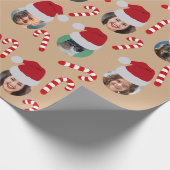 クリスマスおもしろいファミリーフォトサンタハツクラフト ラッピングペーパー (角)