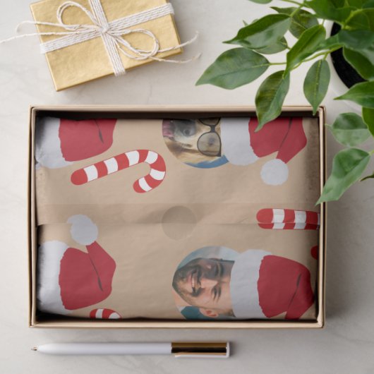 クリスマスおもしろいファミリーフォトサンタハツクラフト 薄葉紙 (ギフト)