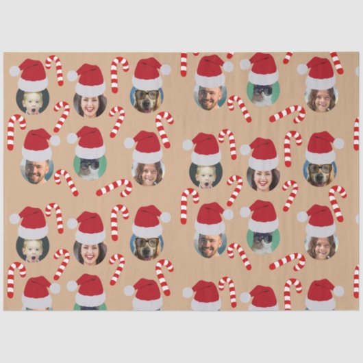 クリスマスおもしろいファミリーフォトサンタハツクラフト 薄葉紙 (正面)