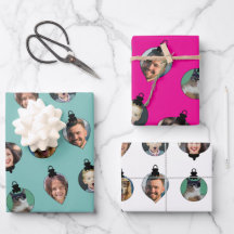 クリスマスおもしろいファミリーフォト顔オーナメント