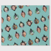 クリスマスおもしろいファミリーフォト顔オーナメント ラッピングペーパー (フラット)