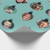 クリスマスおもしろいファミリーフォト顔オーナメント ラッピングペーパー (角)