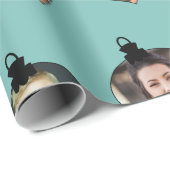 クリスマスおもしろいファミリーフォト顔オーナメント ラッピングペーパー (ロールコーナー)