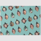 クリスマスおもしろいファミリーフォト顔オーナメント 薄葉紙 (正面)