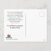 クリスマスおもしろいファミリーレトロ先送り シーズンポストカード (裏面)