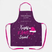 クリスマスおもしろいファミリー分隊サンタ帽子おばあちゃん エプロン (正面)