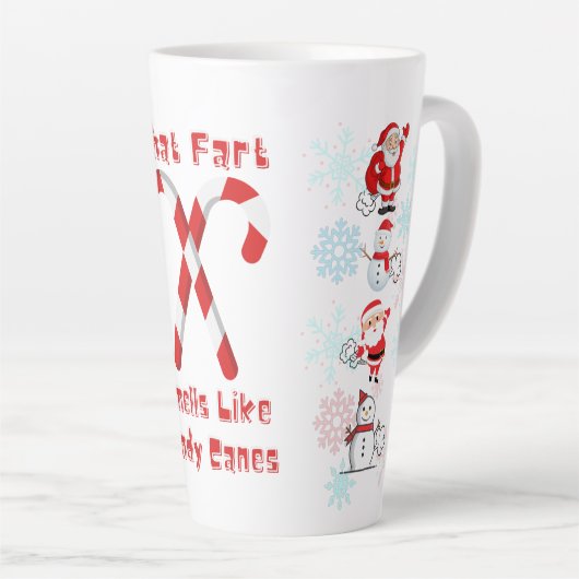 クリスマスおもしろいフェートユーモア カフェラテマグ (右アングル)