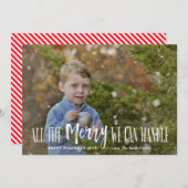 クリスマスおもしろいフォトカードホリデーカードキッズ 招待状 (正面/裏面)