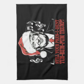 クリスマスおもしろいプレジデントトランプ・パジャマ醜いクリスマス キッチンタオル (縦)