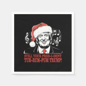 クリスマスおもしろいプレジデントトランプ・パジャマ醜いクリスマス スタンダードカクテルナプキン (正面)