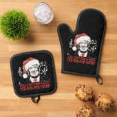 クリスマスおもしろいプレジデントトランプ・パジャマ醜いクリスマス 鍋つかみ&鍋敷きセット (トップダウン)