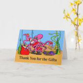 クリスマスおもしろいプレゼントをありがとう カード (黄色い花)