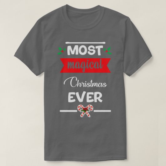 クリスマスおもしろいプレゼント史上最も魔法のクリスマス Tシャツ (デザイン正面)